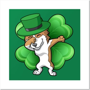 Corgi Dog Leprechaun Lucky Irish St Patricks Day Posters and Art